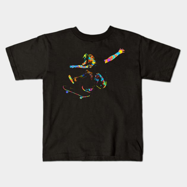 Skate Baboon Kids T-Shirt by robotface